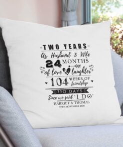 Personalised 2nd Anniversary Cushion Cover