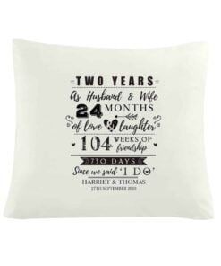 Personalised 2nd Anniversary Cushion Cover