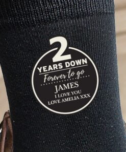 Personalised 2nd Anniversary Mens Socks