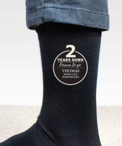 Personalised 2nd Anniversary Mens Socks