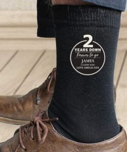 Personalised 2nd Anniversary Mens Socks