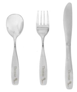 Personalised 3 Piece Dinosaur Cutlery Set