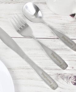 Personalised 3 Piece Teddy Cutlery Set