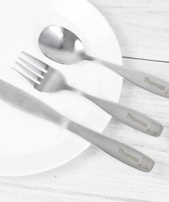 Personalised 3 Piece Teddy Cutlery Set