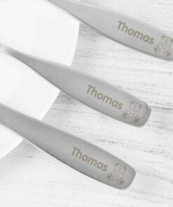 Personalised 3 Piece Teddy Cutlery Set