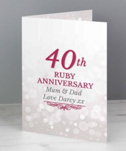 Personalised 40th Ruby Anniversary Card
