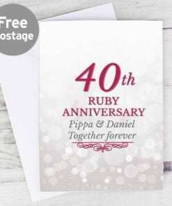 Personalised 40th Ruby Anniversary Card
