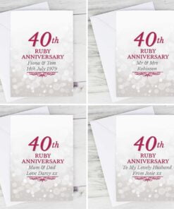 Personalised 40th Ruby Anniversary Card