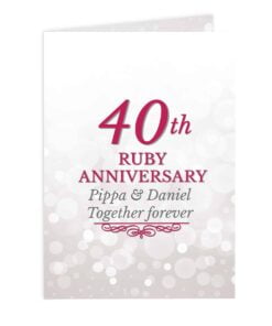 Personalised 40th Ruby Anniversary Card
