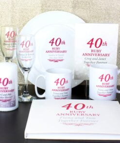 Personalised 40th Ruby Anniversary Mug Set