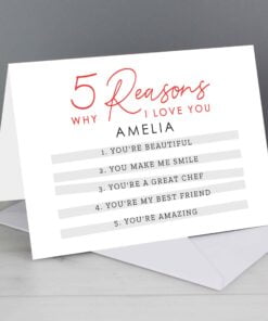 Personalised 5 Reasons Why Card