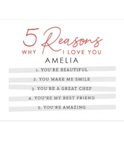 Personalised 5 Reasons Why Card