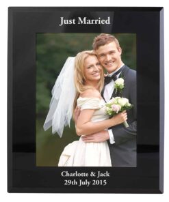 Personalised 5×7 Black Glass Photo Frame