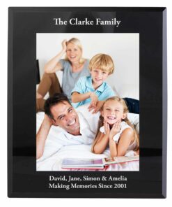Personalised 5×7 Black Glass Photo Frame