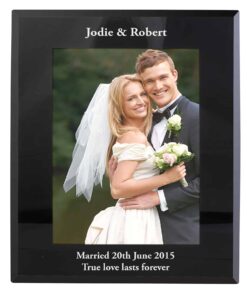 Personalised 5×7 Black Glass Photo Frame