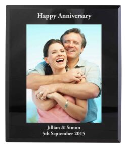 Personalised 5×7 Black Glass Photo Frame