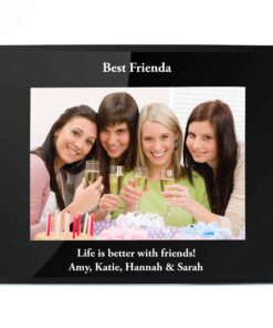Personalised 7×5 Landscape Black Glass Photo Frame