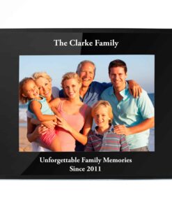 Personalised 7×5 Landscape Black Glass Photo Frame