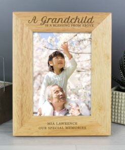 Personalised ‘A Grandchild is a Blessing’ 5×7 Wooden Photo Frame