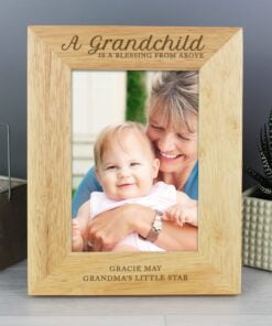 Personalised ‘A Grandchild is a Blessing’ 5×7 Wooden Photo Frame