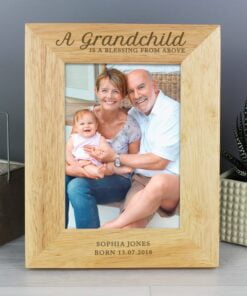Personalised ‘A Grandchild is a Blessing’ 5×7 Wooden Photo Frame