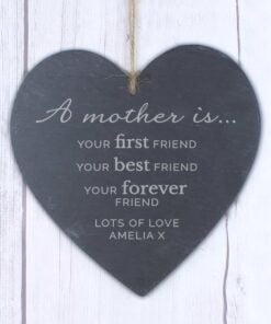 Personalised ‘A Mother Is’ Slate Heart Decoration