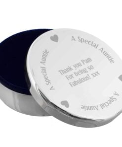 Personalised A Special Auntie Round Trinket Box