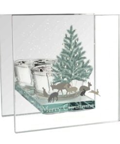 Personalised A Winter’s Night Mirrored Glass Tea Light Candle Holder