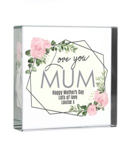 Personalised Abstract Rose Large Crystal Token