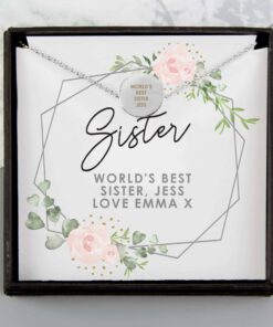 Personalised Abstract Rose Sentiment Silver Tone Necklace and Box