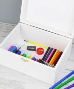 Personalised Abstract Rose White Wooden Keepsake Box