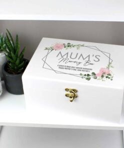 Personalised Abstract Rose White Wooden Keepsake Box