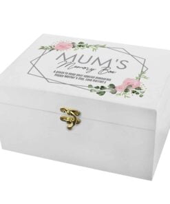 Personalised Abstract Rose White Wooden Keepsake Box