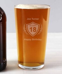 Personalised Age Crest Pint Glass