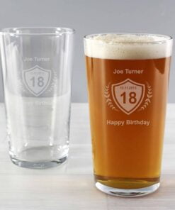 Personalised Age Crest Pint Glass