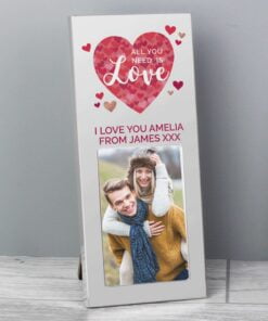 Personalised ‘All You Need is Love’ Confetti Hearts 2×3 Photo Frame