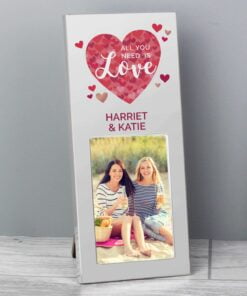 Personalised ‘All You Need is Love’ Confetti Hearts 2×3 Photo Frame