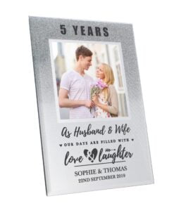 Personalised Anniversary 4×4 Glitter Glass Photo Frame