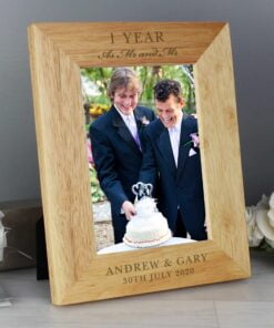 Personalised Anniversary 7×5 Wooden Photo Frame