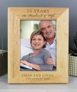Personalised Anniversary 7×5 Wooden Photo Frame