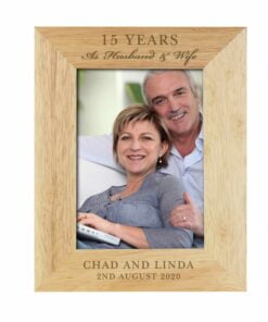 Personalised Anniversary 7×5 Wooden Photo Frame