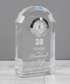 Personalised Anniversary Crystal Clock