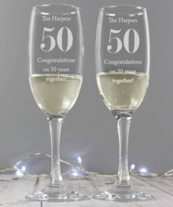 Personalised Anniversary Pair of Flutes with Gift Box