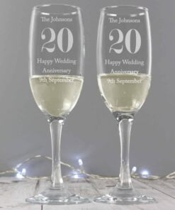 Personalised Anniversary Pair of Flutes with Gift Box