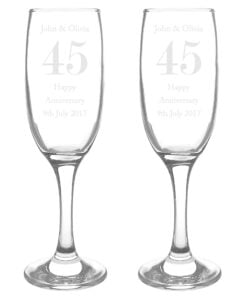 Personalised Anniversary Pair of Flutes with Gift Box