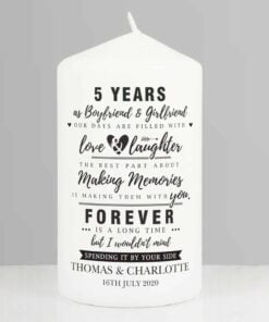 Personalised Anniversary Pillar Candle