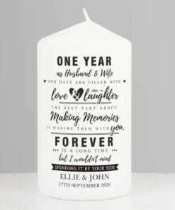 Personalised Anniversary Pillar Candle