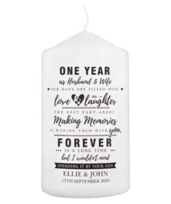Personalised Anniversary Pillar Candle