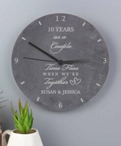 Personalised Anniversary Slate Clock