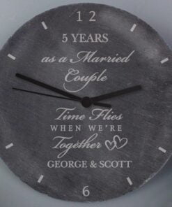 Personalised Anniversary Slate Clock